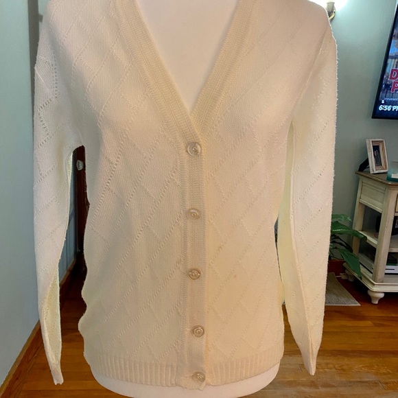 Ivory Button Down Sweater - Picture 2 of 6